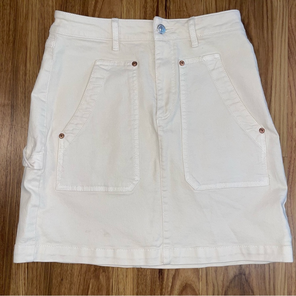 LOFT Cream Mini Skirt